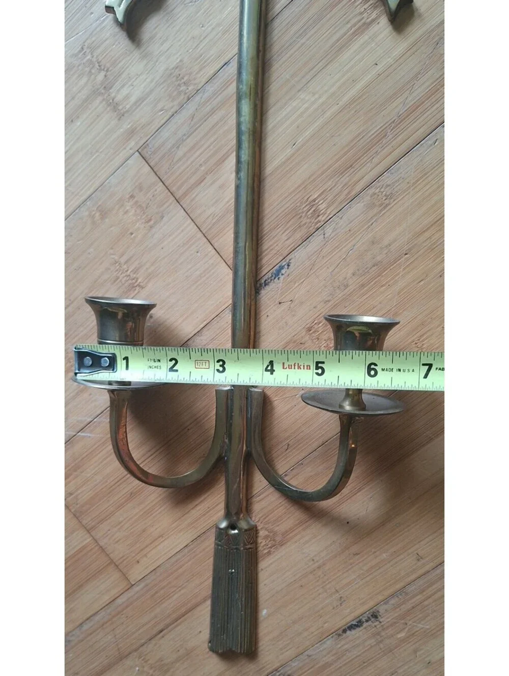 Two Brass Sconces Tapered Candle Holder 19